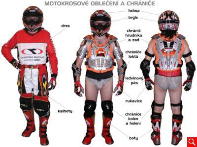 motokrosové oblečení a chrániče